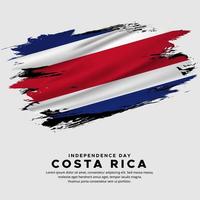 ny design av costa rica självständighetsdagen vektor. costa rica flagga med abstrakt borste vektor