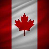 realistisk vågig Kanada flagga bakgrund vektor. Kanadas självständighetsdag vektorillustration. vektor