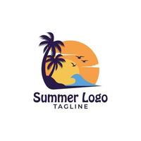 semester sommar logotyp vektor
