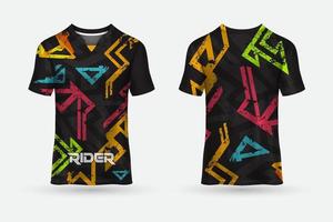 Neues Design des T-Shirts mit abstraktem Trikot, geeignet für Rennen, Fußball, Gaming, Motocross, Gaming, Radfahren. vektor