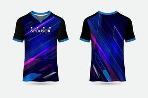 T-Shirt-Trikot-Design-Hintergrund für Sport im Freien Vorder- und Rückansicht vektor