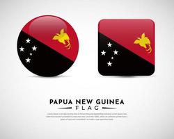 realistischer papua-neuguinea-flaggen-ikonenvektor. satz des papua-neuguinea-flaggenemblemvektors vektor