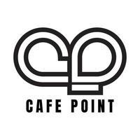 café logotyp punkt vektor