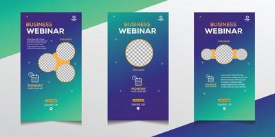 uppsättning av sociala medier berättelser försäljning banner bakgrund, webinar mall. vektor