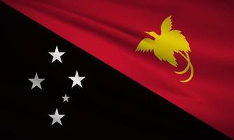 realistisk vågig flagga Papua Nya Guinea bakgrund vektor. Papua Nya Guinea vågig flagga vektor