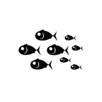 fisk grupp ikon simmar tillsammans. vektor illustration