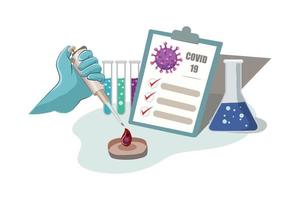 Virus positiver medizinischer Labortest in Wohnung vektor