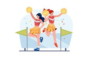 flaches illustrationskonzept der cheerleader-leistung vektor