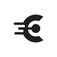 bokstaven c snabbt logotyp designkoncept. vektor