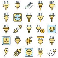 Plug-Draht-Icons Vektor flach