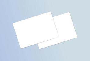 realistische leere visitenkartenpapiermodellsatzschablone für das branding produktförderungseinladung unternehmensdokumentillustration büropräsentationsschaufenster vektor