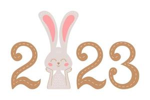 2023 Jahr des Kaninchens. chinesischer neujahrsmondkalender. für Hintergrund, Banner, Grußkarte verwendet werden. vektor