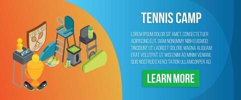 tennis läger koncept banner, isometrisk stil vektor