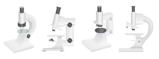 Mikroskop-Symbole gesetzt, realistischer Stil vektor