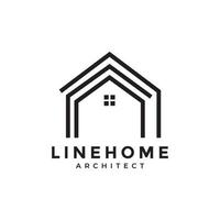 minimalistisches haus haus architekt struktur linie logo design vektorgrafik symbol symbol illustration kreative idee vektor