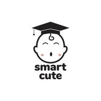 smart baby mit kappe kleid logo design vektorgrafik symbol symbol illustration kreative idee vektor