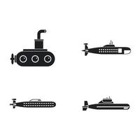 U-Boot-Icon-Set, einfacher Stil vektor