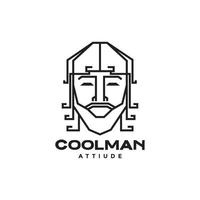 cooler mann mit langen haaren einzigartiges logo design vektorgrafik symbol symbol illustration kreative idee vektor