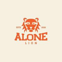 vintage orange huvud lejon odjuret logotyp design vektor grafisk symbol ikon illustration kreativ idé