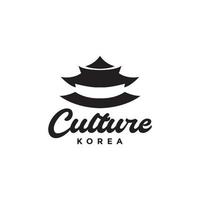 traditionell byggnad koreansk tak kultur logotyp design vektor grafisk symbol ikon illustration kreativ idé