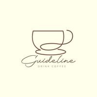 kontinuierliche linie tasse kaffee oder schokolade heißes logo design vektorgrafik symbol symbol illustration kreative idee vektor
