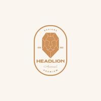 head lion polygon badge logo design vektor grafisk symbol ikon illustration kreativ idé