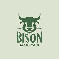 färgad vintage jak bison logotyp design vektor grafisk symbol ikon illustration kreativ idé