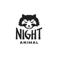 gesicht kopf nacht tier waschbär logo design vektorgrafik symbol icon illustration kreative idee vektor