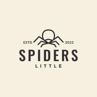 liten spindel tarantula linje logotyp design vektor grafisk symbol ikon illustration kreativ idé