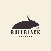 hipster bull oder büffelkopf einfache logo design vektorgrafik symbol symbol illustration kreative idee vektor