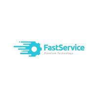 Fast Tech Gear Service Logo Design Vektorgrafik Symbol Symbol Illustration kreative Idee vektor