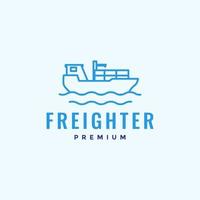 minimal linje fraktfartyg med ocean logotyp design vektor grafisk symbol ikon illustration kreativ idé