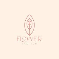 feminine luxus blume rose linie blatt logo design vektorgrafik symbol symbol illustration kreative idee vektor