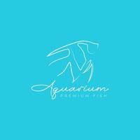 Linie Kunst Segel Zierfische Aquarium Logo Design Vektorgrafik Symbol Symbol Illustration kreative Idee vektor