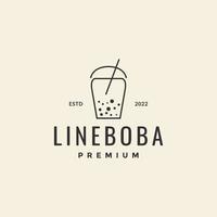 linie boba trinken punkte einfach logo design vektorgrafik symbol symbol illustration kreative idee vektor