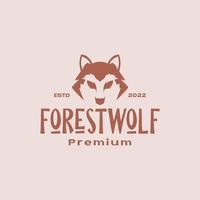 farbige Vintage Kopf Wolf minimal Logo Design Vektorgrafik Symbol Symbol Illustration kreative Idee vektor