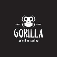 natt ansikte gorilla vintage logotyp design vektor grafisk symbol ikon illustration kreativ idé