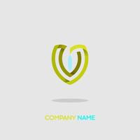 Logo-Icon-Design für Unternehmen Blattform grün und orange elegantes Faltpapier Thema einfaches Vektordesign eps 10