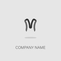 logotyp ikon design bokstavsform m elegant grå färg enkel för trendigt företag vektor eps 10