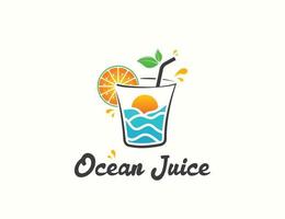 ocean juice logotyp design vektor
