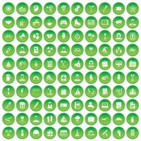 100 Teambuilding-Symbole setzen grünen Kreis vektor