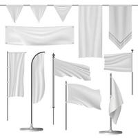 flag-mockup-set, realistischer stil vektor