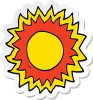 klistermärke av en tecknad sol vektor