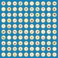 100 glädje ikoner som tecknad vektor