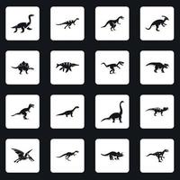 dinosaurie ikoner som rutor vektor