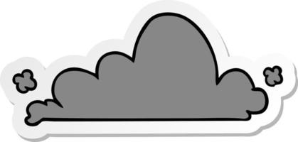 klistermärke tecknad doodle av ett vitt moln vektor
