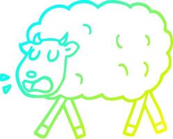 Kalte Gradientenlinie Zeichnung Cartoon-Schafe vektor