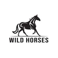 Wildpferd-Silhouette-Logo-Design, ob für Maskottchen, Versand oder Logistik, Industrielogos. kreatives Pferd Logo Vorlage Symbol Symbol vektor
