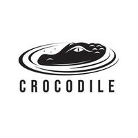 Krokodil Logo Illustration Design Stalking Beute in ruhigem Wasser, Vorlage, Vektorsymbol vektor