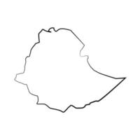 etiopien karta på vit bakgrund vektor